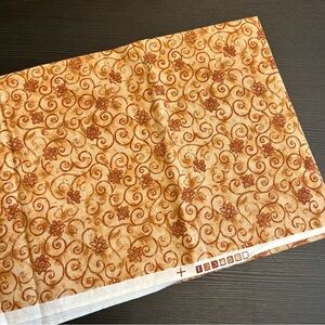 Floral Swirl Vintage Fabric in Brown, 1.5 yards